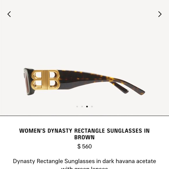 Authentic ✅️ Balenciaga Dynasty Rectangle Sunglasses - Picture 10 of 10
